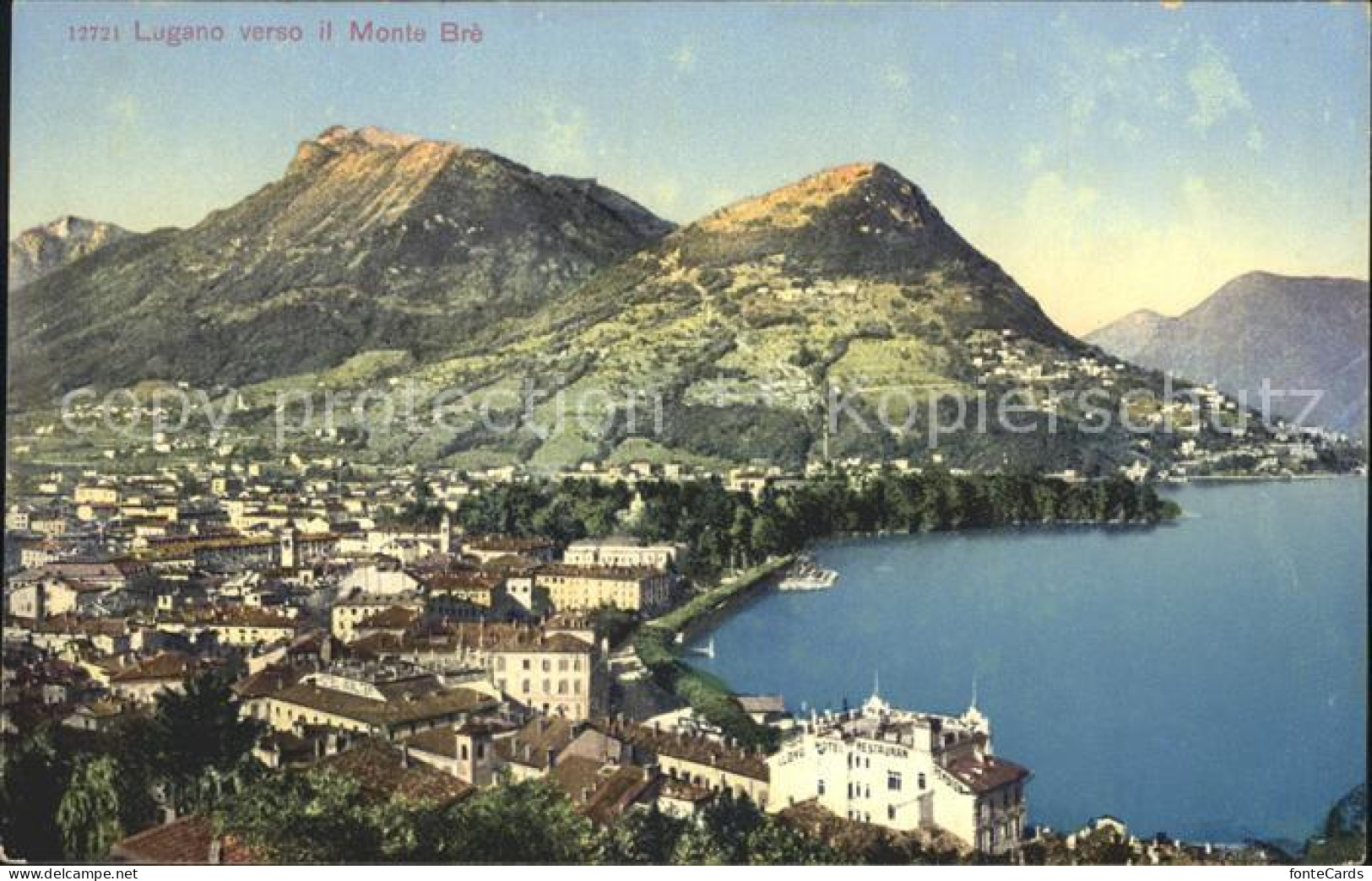 12047652 Lugano TI Panorama Verso Il Monte Bre Lago Di Lugano Luganersee Lugano - Other & Unclassified