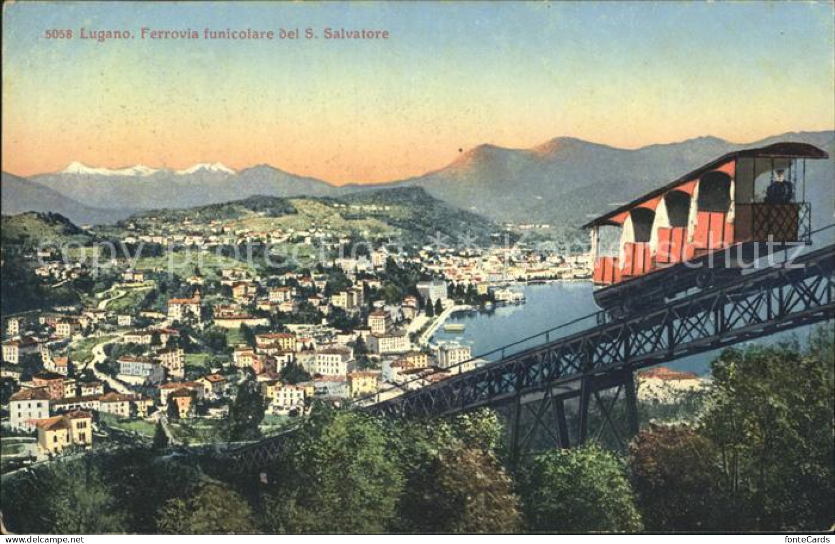 12047630 Lugano TI Ferrovia Funicolare Del Monte San Salvatore Bergbahn Lugano - Other & Unclassified