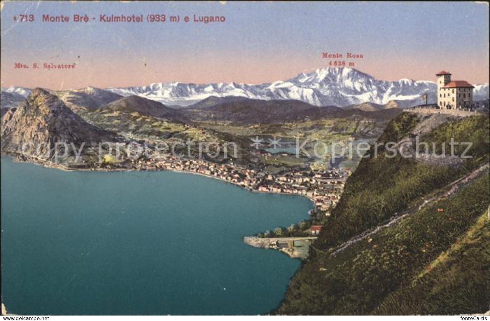 12047571 Lugano TI Monte Bre Kulmhotel Lago Di Lugano Luganersee Alpenpanorama L - Other & Unclassified