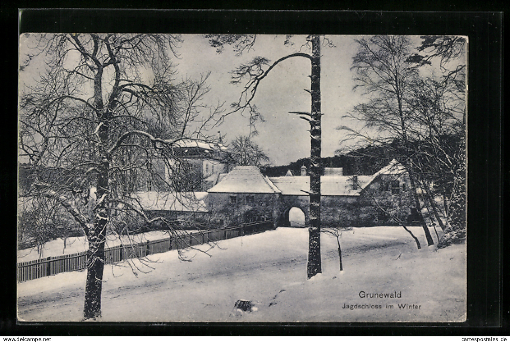 AK Grunewald, Jagdschloss Im Winter  - Caza