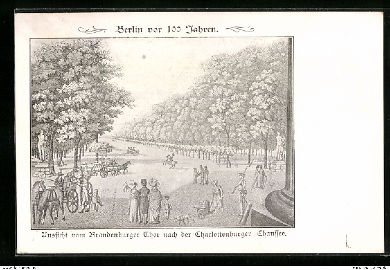 AK Berlin-Tiergarten, Aussicht Vom Brandenburger Tor Nach Der Charlottenburger Chaussee Vor 100 Jahren  - Tiergarten