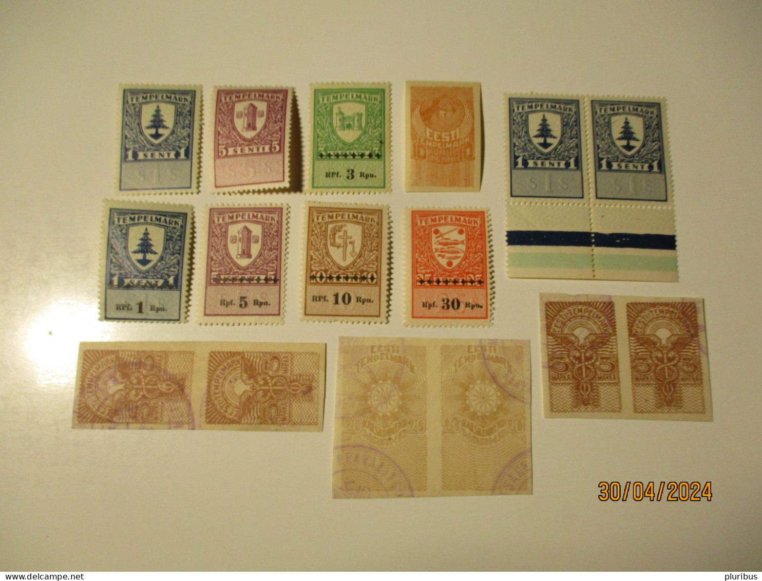 ESTONIA REVENUE STAMPS TAX STAMPS LOT , 11-9 - Estonia