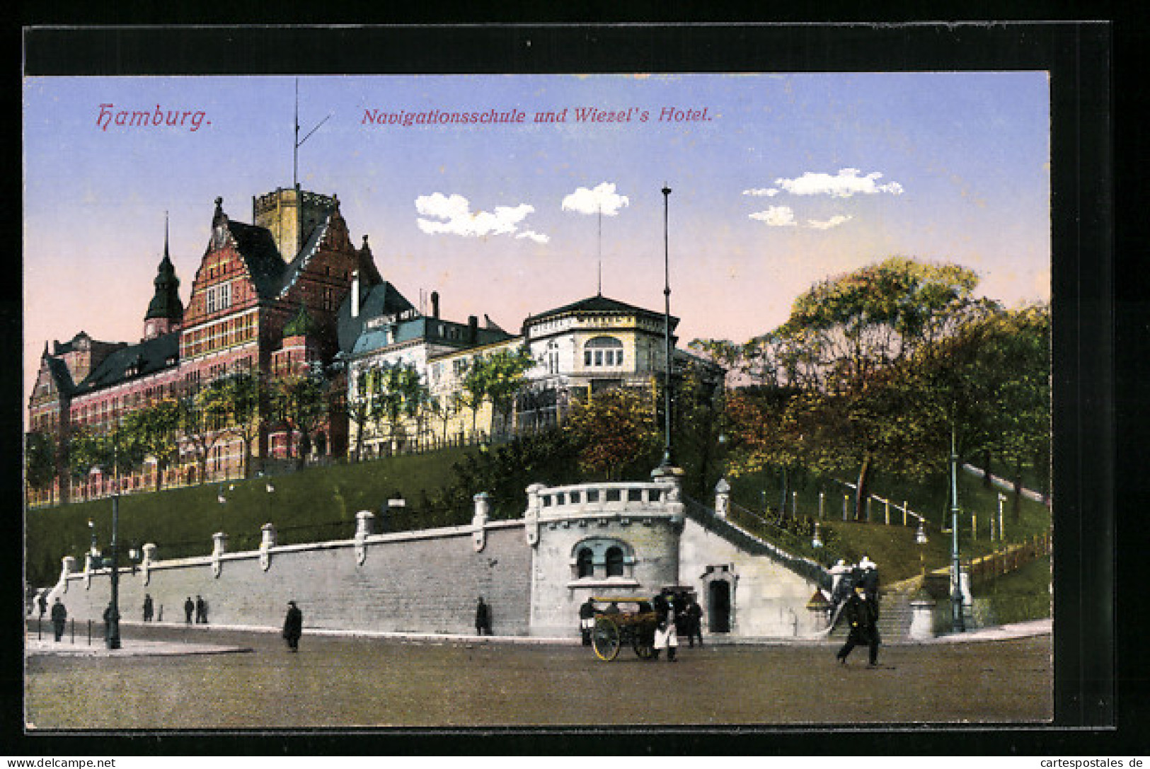 AK Hamburg-St.Pauli, Navigationsschule Und Wiezel`s Hotel  - Mitte