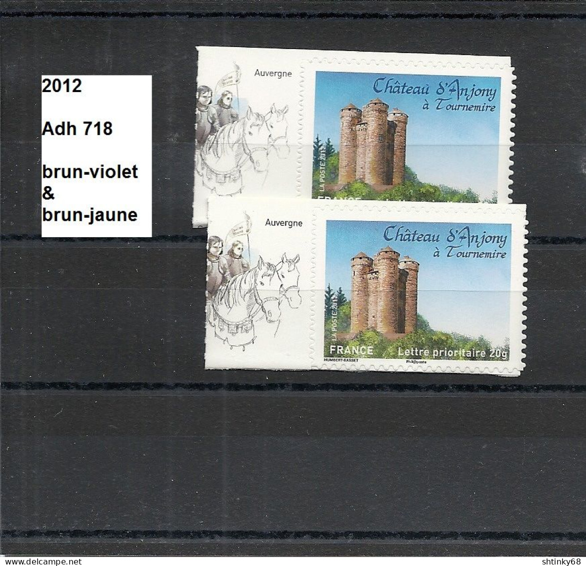 Variété Adhésif De 2012 Neuf** Y&T N° Adh 718 Brun-jaune & Brun-violet - Unused Stamps