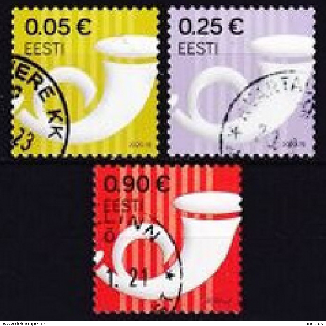 2020. Estonia. Definitives - Post Horn. Used. Mi. Nr. 988-90 - Estonia