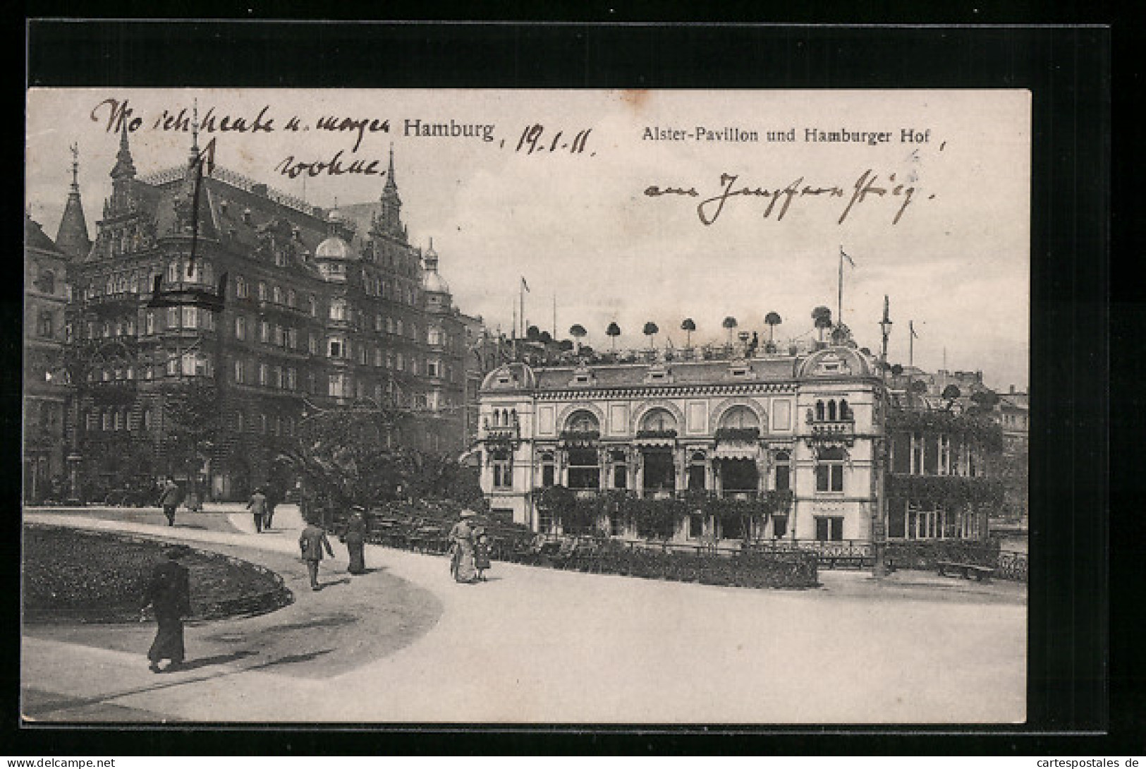 AK Hamburg-Neustadt, Alster-Pavillon Und Hotel Hamburger Hof  - Mitte