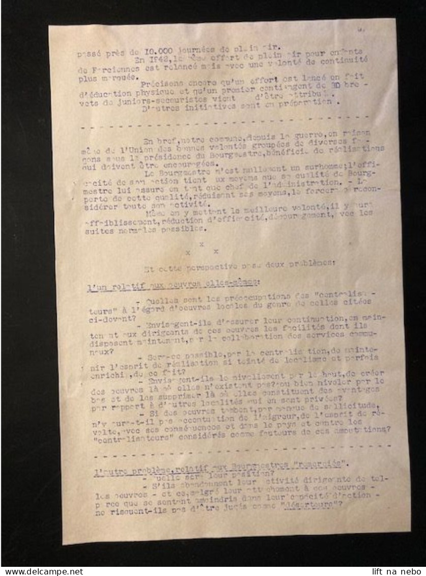 Tract Presse Clandestine Résistance Belge WWII WW2 'A Messieurs Les Secrétaires Généraux...' 6 Sheets - Documentos