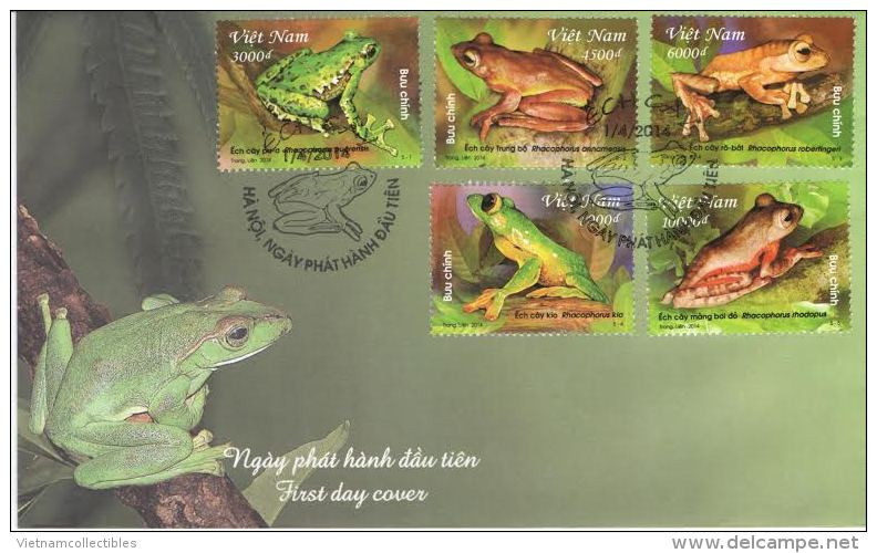 FDC Vietnam Viet Nam Cover 2014 : Frog / Rhacophorus Owstoni / Chang Hiu (Ech Cay) (Ms1045) - Viêt-Nam