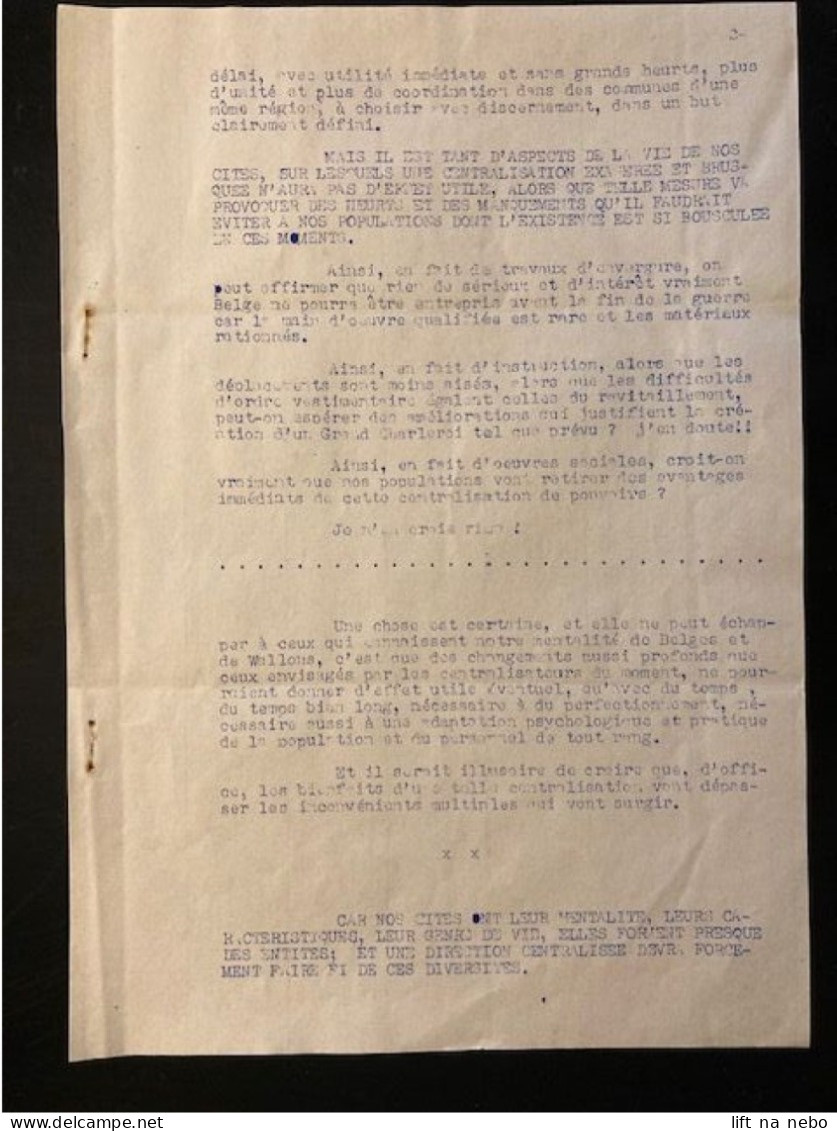 Tract Presse Clandestine Résistance Belge WWII WW2 'A Propos De Grands Centres' 7 Sheets - Documentos