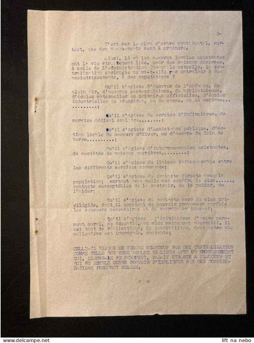 Tract Presse Clandestine Résistance Belge WWII WW2 'A Propos De Grands Centres' 7 Sheets - Dokumente