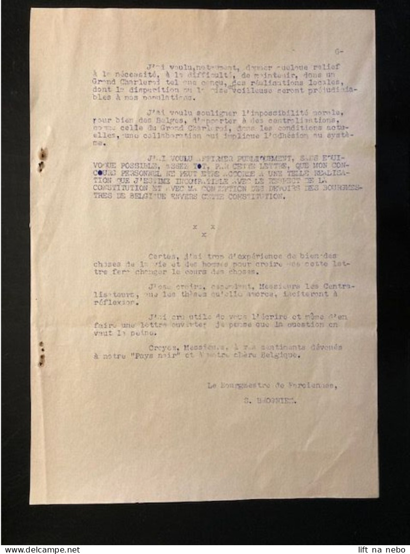 Tract Presse Clandestine Résistance Belge WWII WW2 'A propos de grands centres' 7 sheets