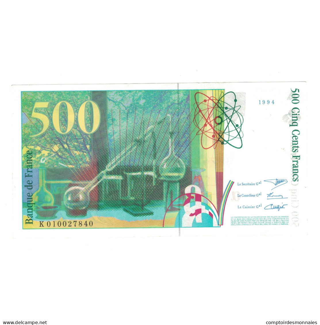 France, 500 Francs, Pierre Et Marie Curie, 1994, K010027840, TTB, Fayette:76.01 - 500 F 1994-2000 ''Pierre En Marie Curie''