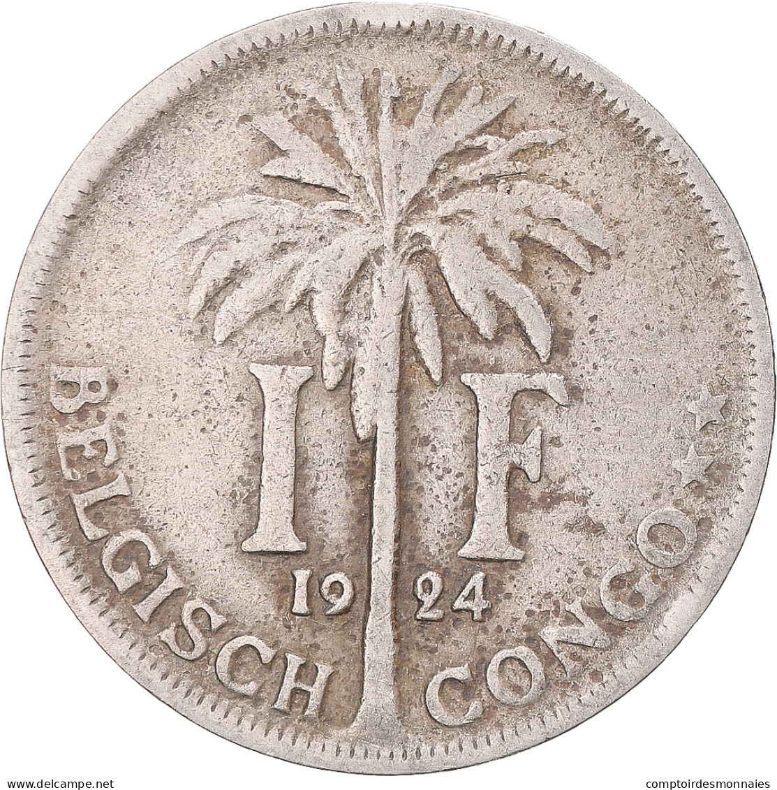 Monnaie, Congo Belge, Albert I, Franc, 1924, TB+, Cupro-nickel, KM:21 - 1910-1934: Albert I.