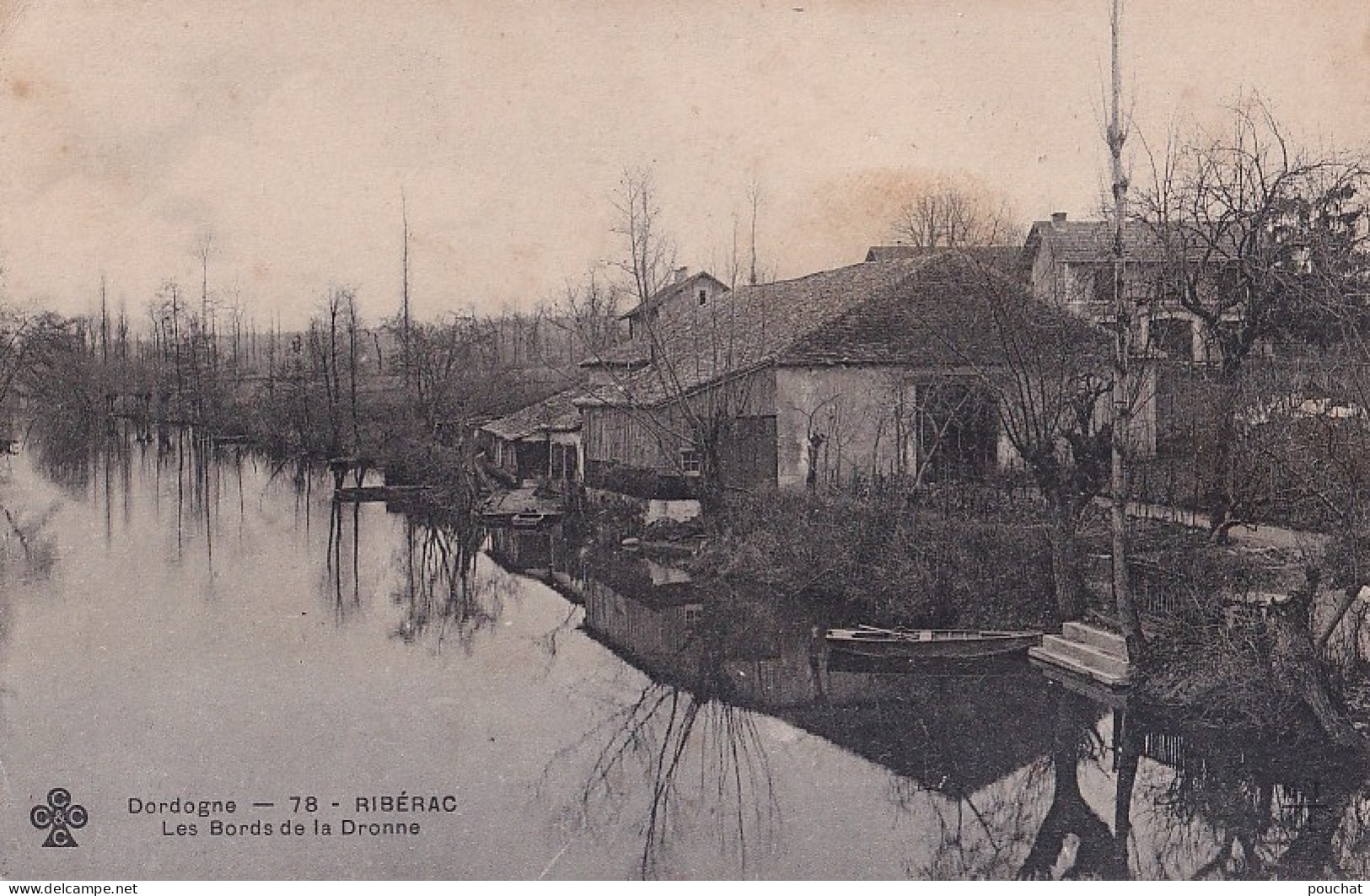 C9-24) RIBERAC - DORDOGNE - LES BORDS DE LA DRONNE - FERME - LAVOIR - EN 1908 - ( 2 SCANS ) - Riberac