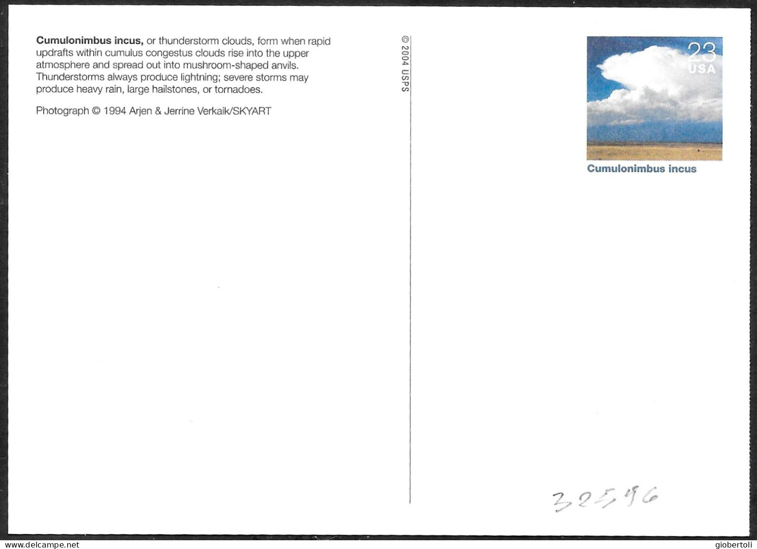 Stati Uniti/United States/États Unis: Intero, Stationery, Entier, Nuvole, Clouds, Nuages, (Cumulonimbus Incus) - Protección Del Medio Ambiente Y Del Clima