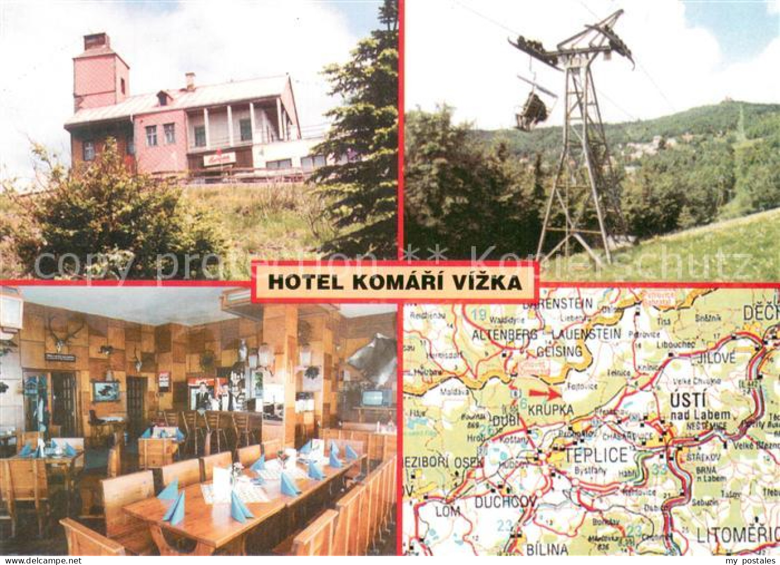 73685632 Krupka Hotel Komari Vizka Restaurant Sessellift Landkarte Krupka - Tchéquie