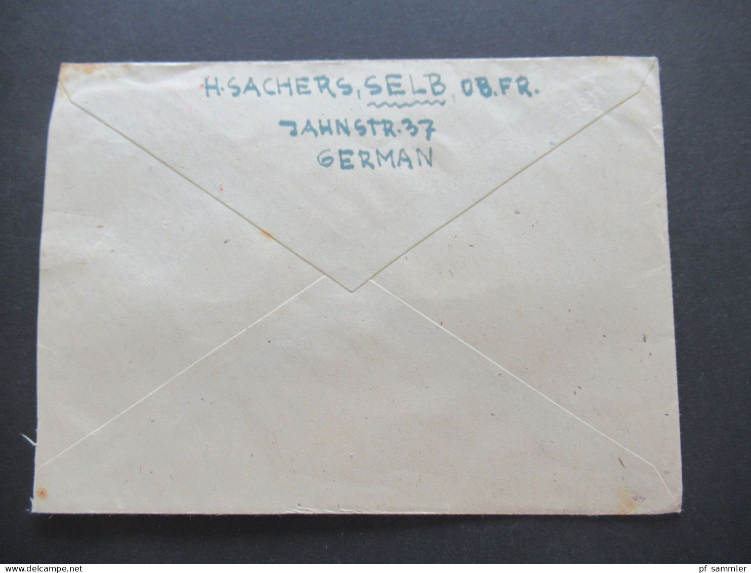1946 Notmaßnahme Roter Stempel Ra1 Gebühr Bezahlt Und Stempel Ziffer 24 + Tagesstempel Selb 1 - Bösperde Westfalen - Briefe U. Dokumente