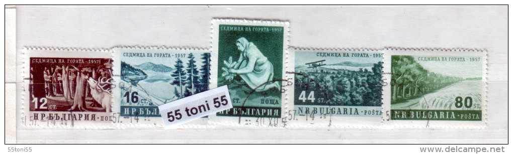 1957 Semaine De La Forêt 5v.- Oblitere/used (O)  Bulgarie / Bulgaria - Oblitérés