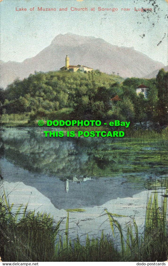 R557872 Lake Of Muzano And Church At Sorengo Near Lugano. H. M. Series. No. 152. - Mundo
