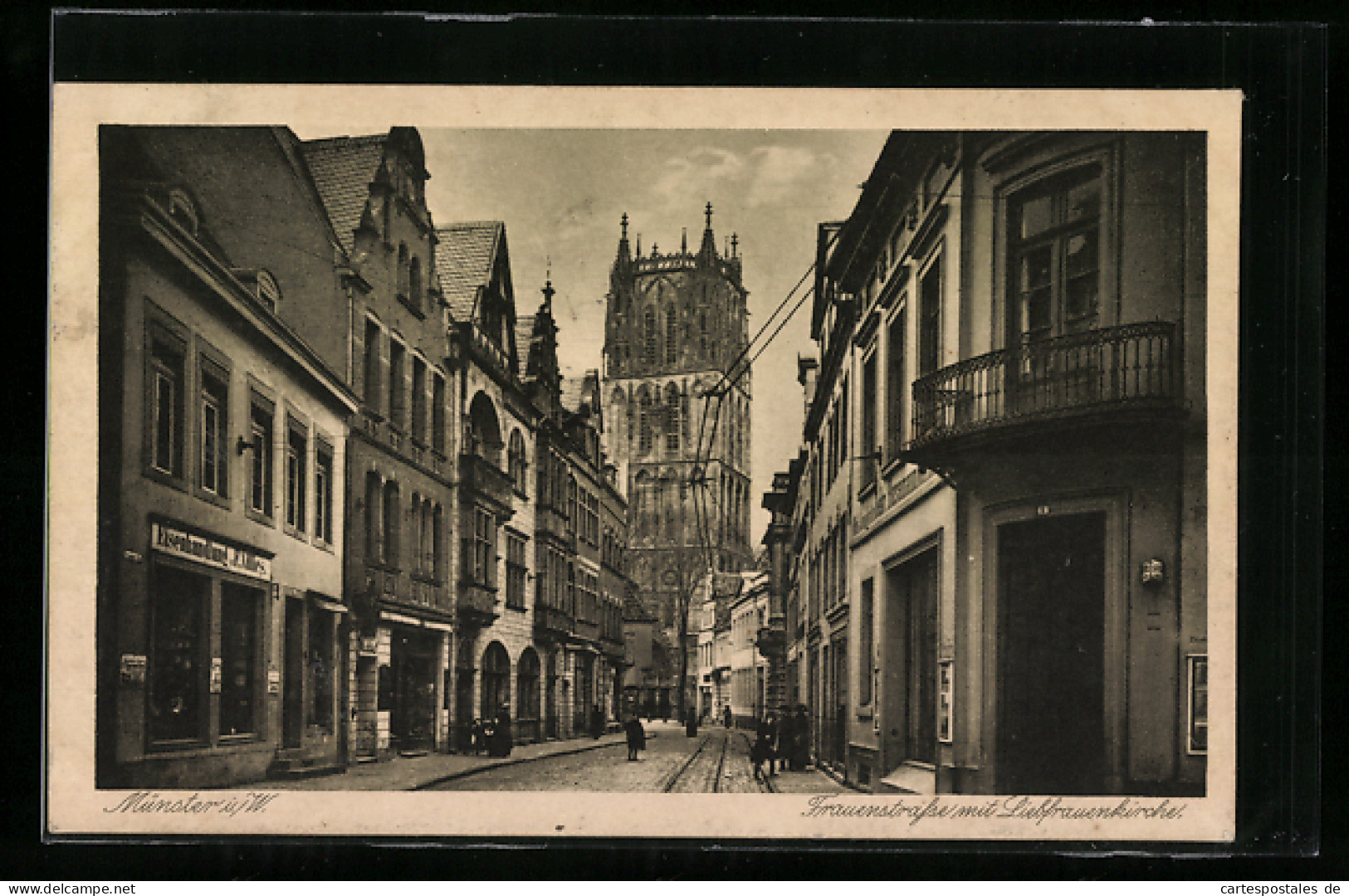 AK Münster I. W., Frauenstrasse Mit Liebfrauenkirche  - Münster