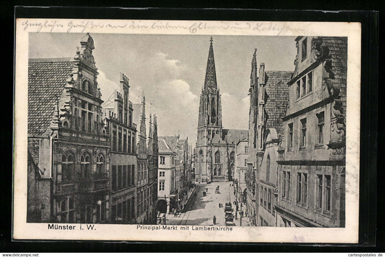 AK Münster I. W., Prinzipal-Markt Mit Lambertikirche  - Muenster