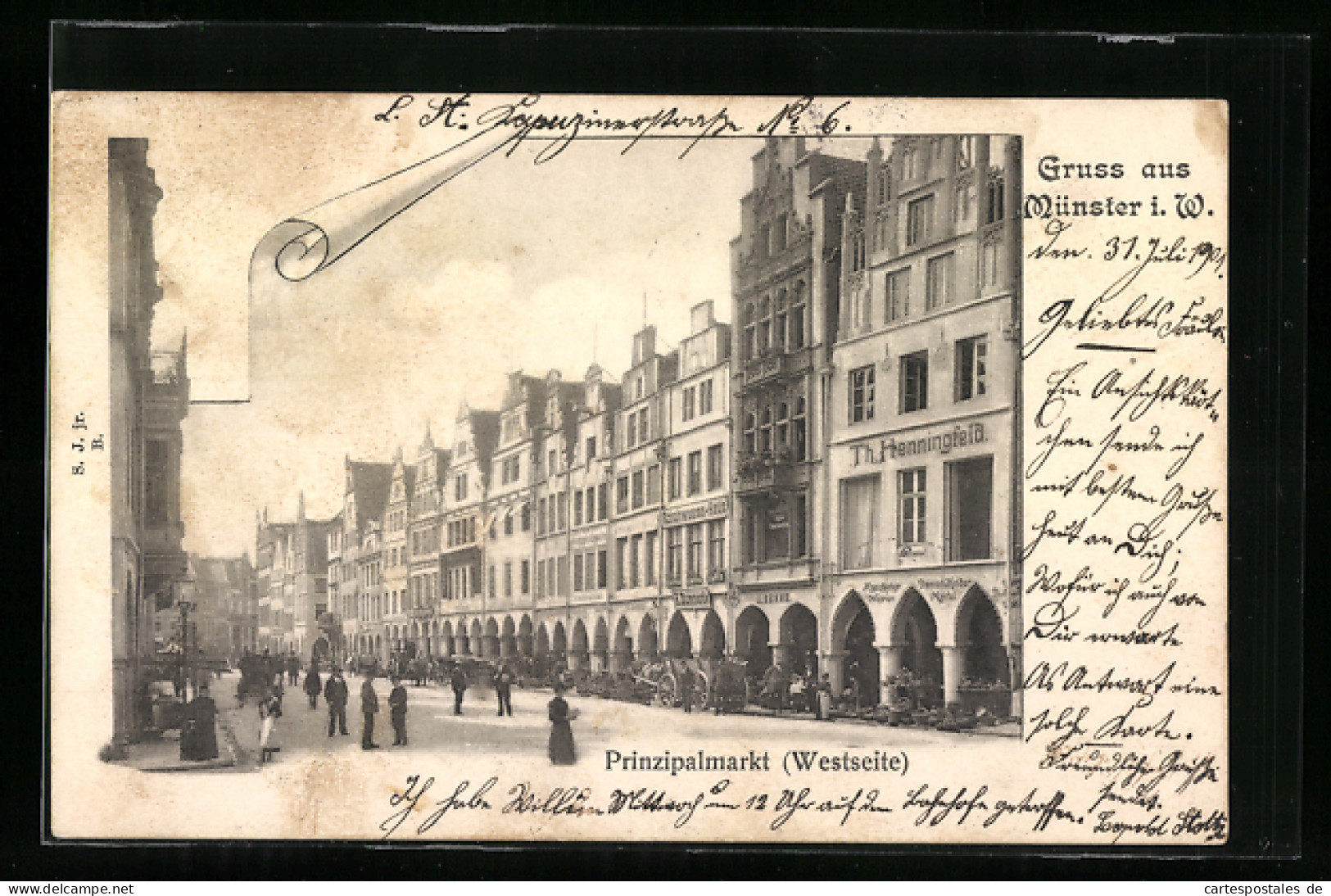 AK Münster I. W., Prinzipalmarkt (Westseite)  - Münster