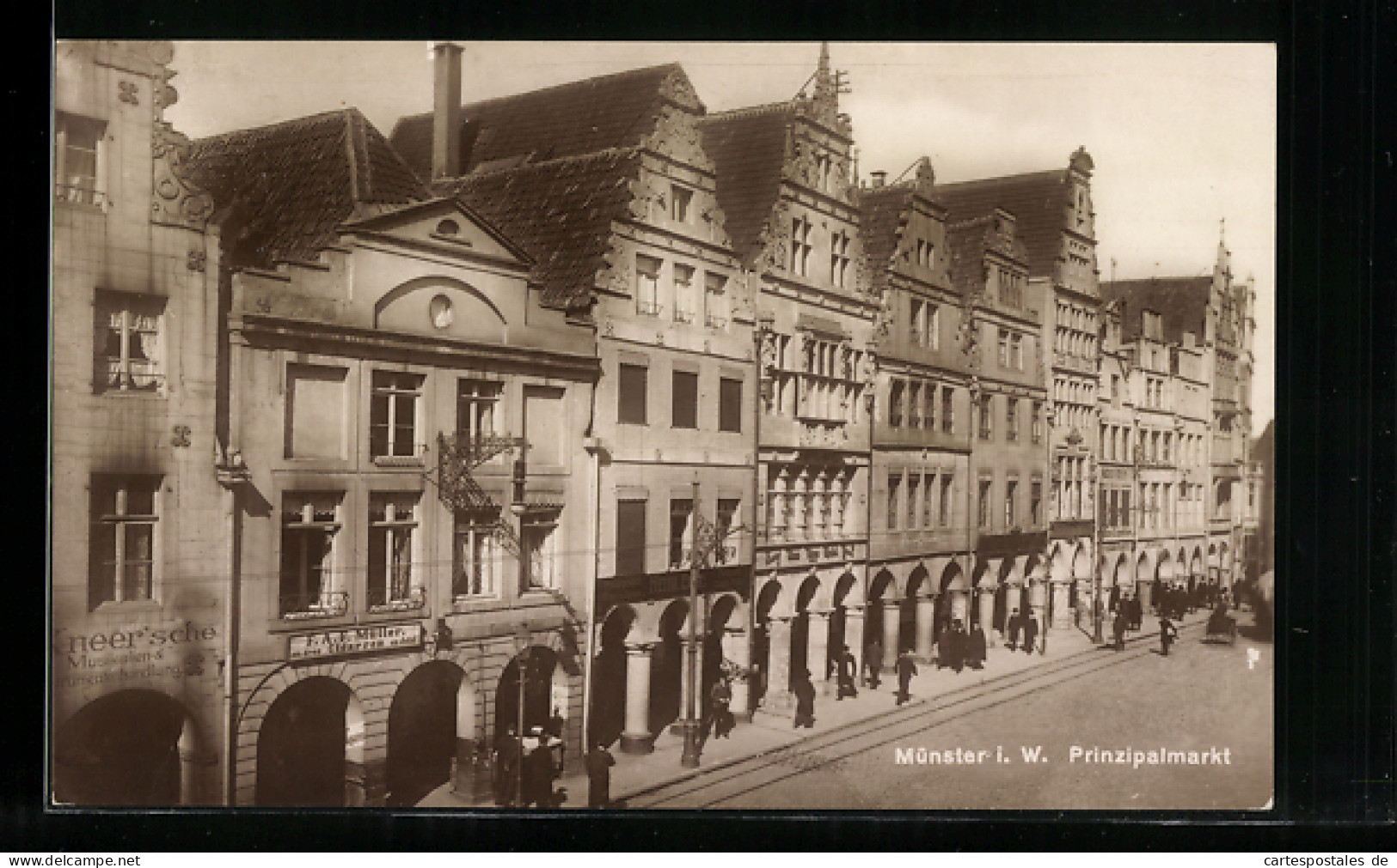 AK Münster I. W., Prinzipalmarkt Mit Geschäften  - Muenster