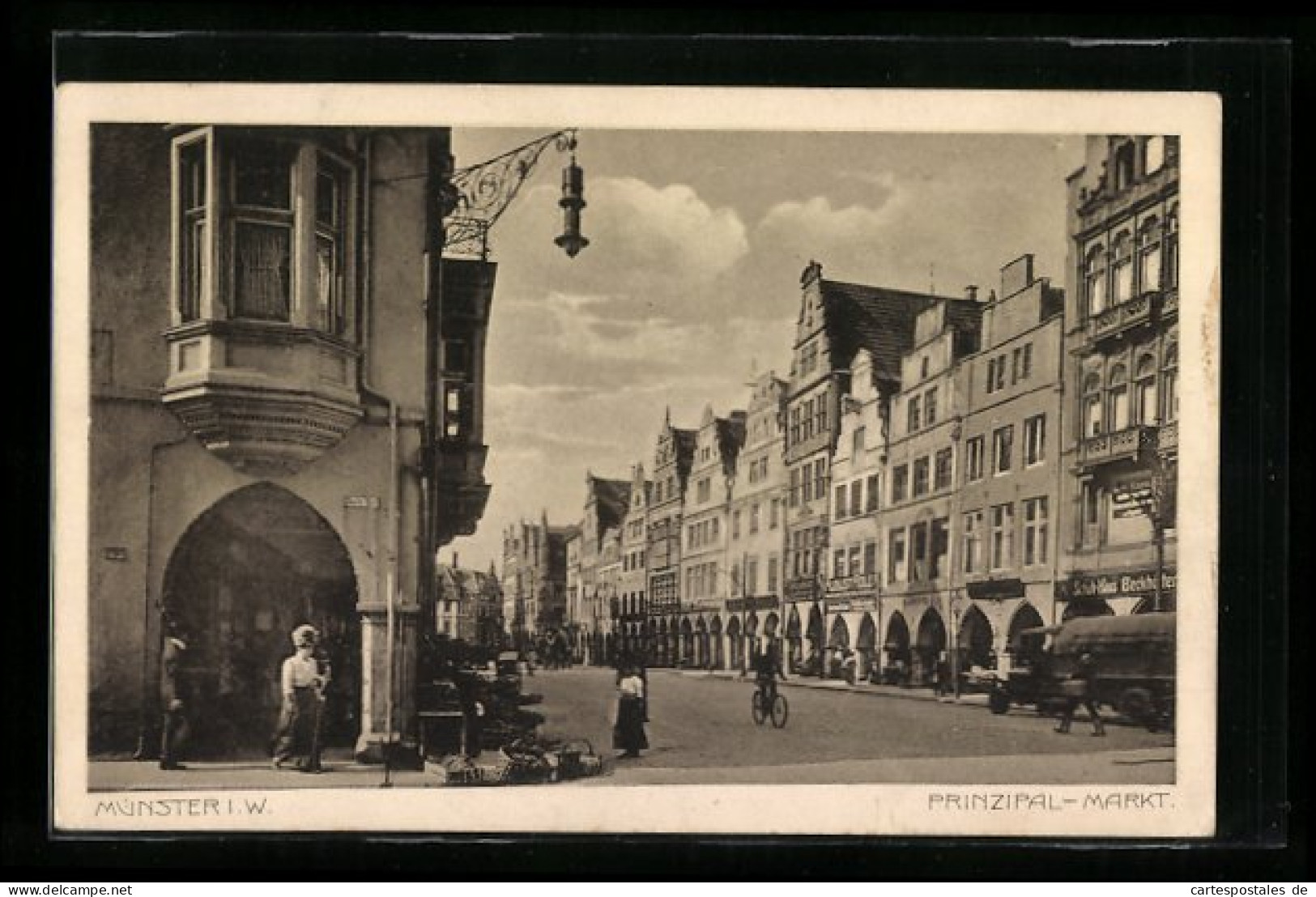 AK Münster I. W., Prinzipalmarkt Mit Geschäften  - Muenster