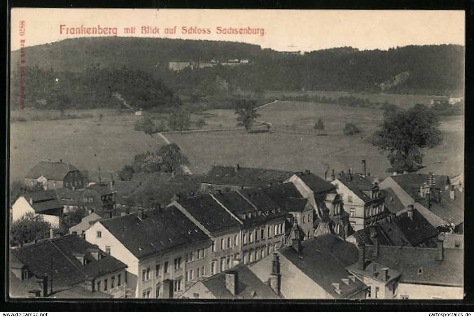 AK Frankenberg, Teilansicht Mit Blick Auf Schloss Sachsenburg  - Frankenberg