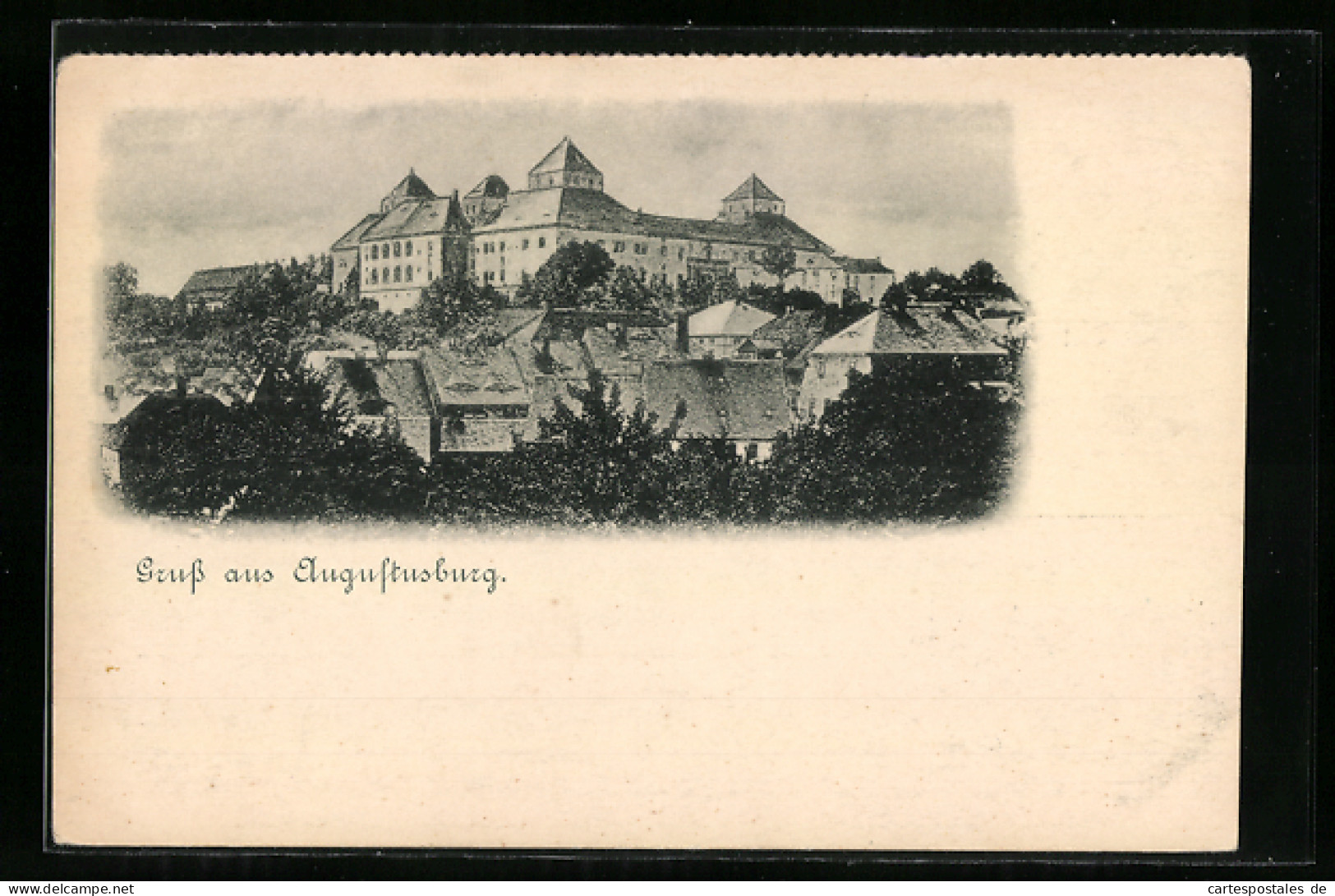 AK Augustusburg I. Erzgeb., Teilansicht Mit Schloss  - Augustusburg