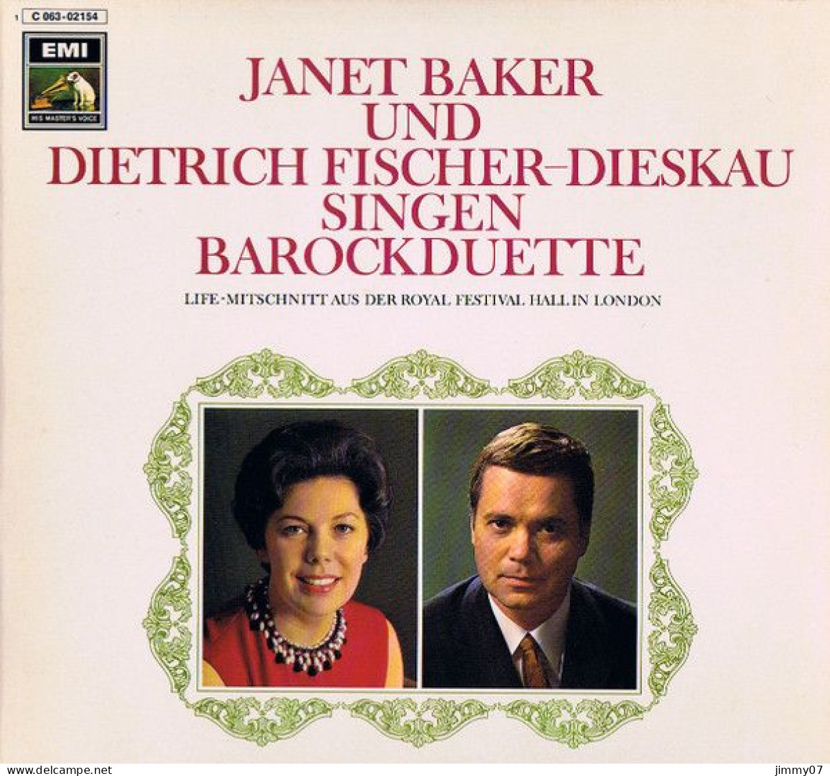Janet Baker Und Dietrich Fischer-Dieskau - Singen Barockduette Live-Mitschnitt Aus Der Royal Festival Hall In London(LP) - Klassiekers