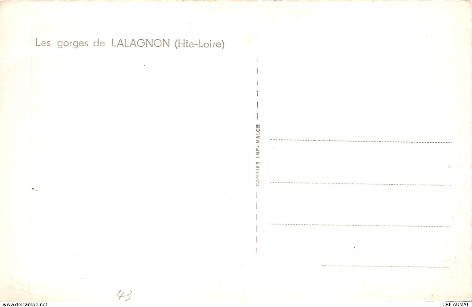 43-LES GORGES DE LALAGNON-N°T5077-B/0257 - Autres & Non Classés