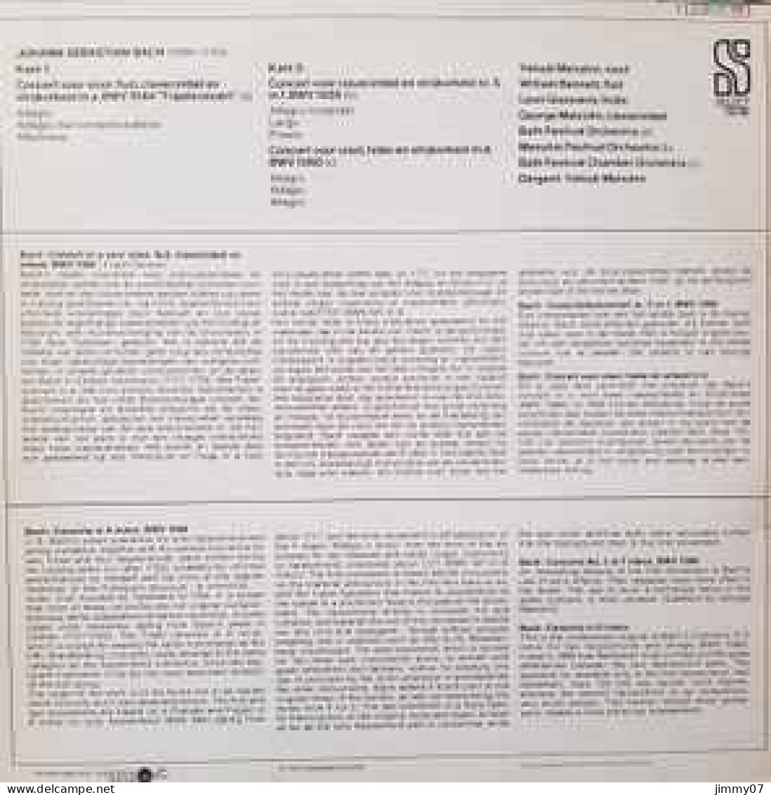 Menuhin,Bennett , Malcolm, Goossens, Bath Festival Orch.,Johann Sebastian Bach (LP, Comp) - Klassik