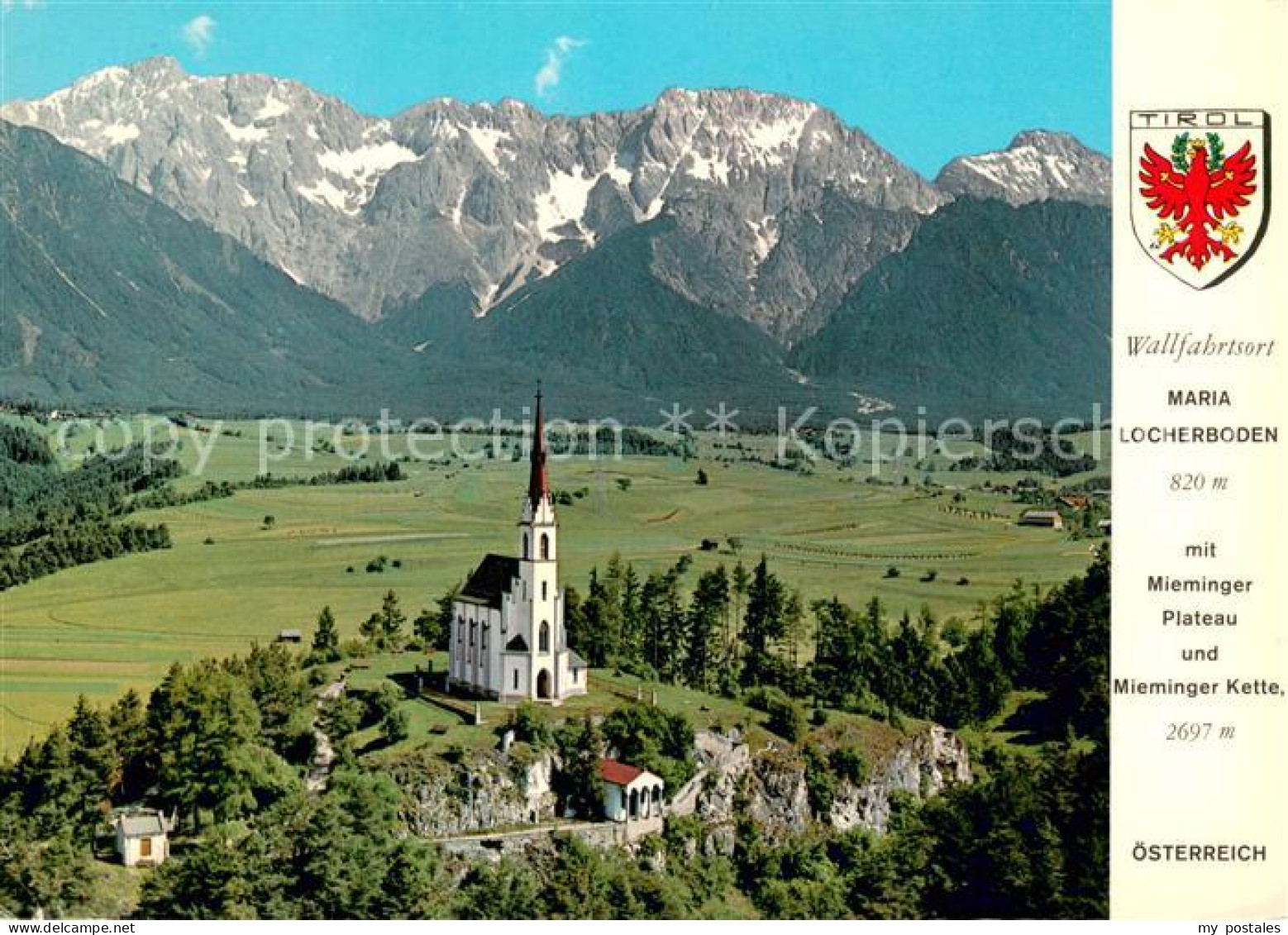 73682651 Oberinntal Wallfahrtskirche Maria Locherboden Mit Mieminger Plateau Und - Autres & Non Classés