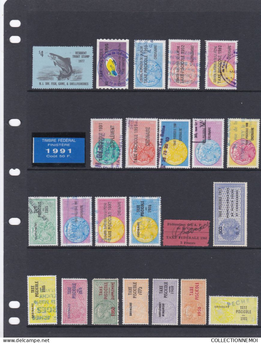 Lotde FISCAUX De Timbres De TAXE PISCICOLE - Stamps