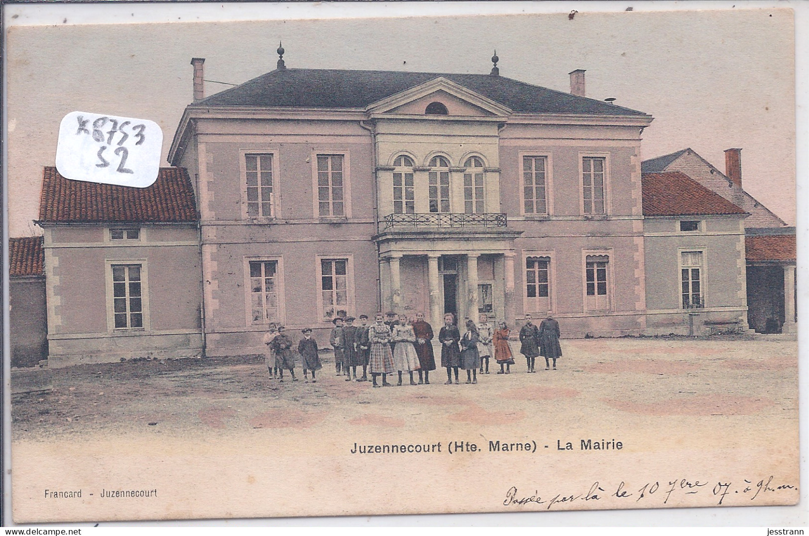 JUZENNECOURT- LA MAIRIE- CARTE COLORISEE - Juzennecourt