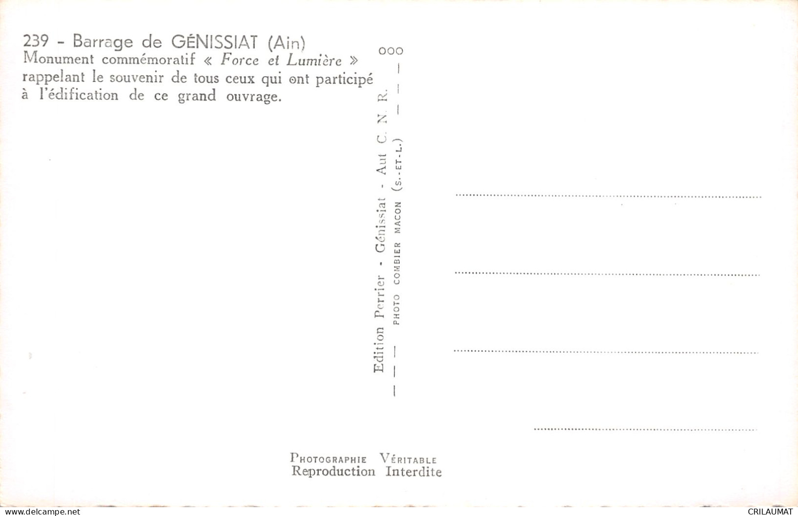 01-GENISSIAT LE BARRAGE-N°T5079-C/0321 - Génissiat