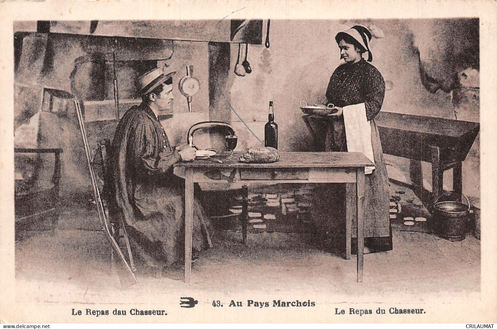 23-AU PAYS MARCHOIS LE REPAS DU CHASSEUR-N°T5080-A/0191 - Other & Unclassified