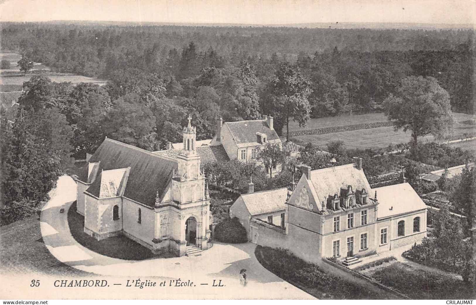 41-CHAMBORD L EGLISE ET L ECOLE-N°T5080-E/0299 - Chambord