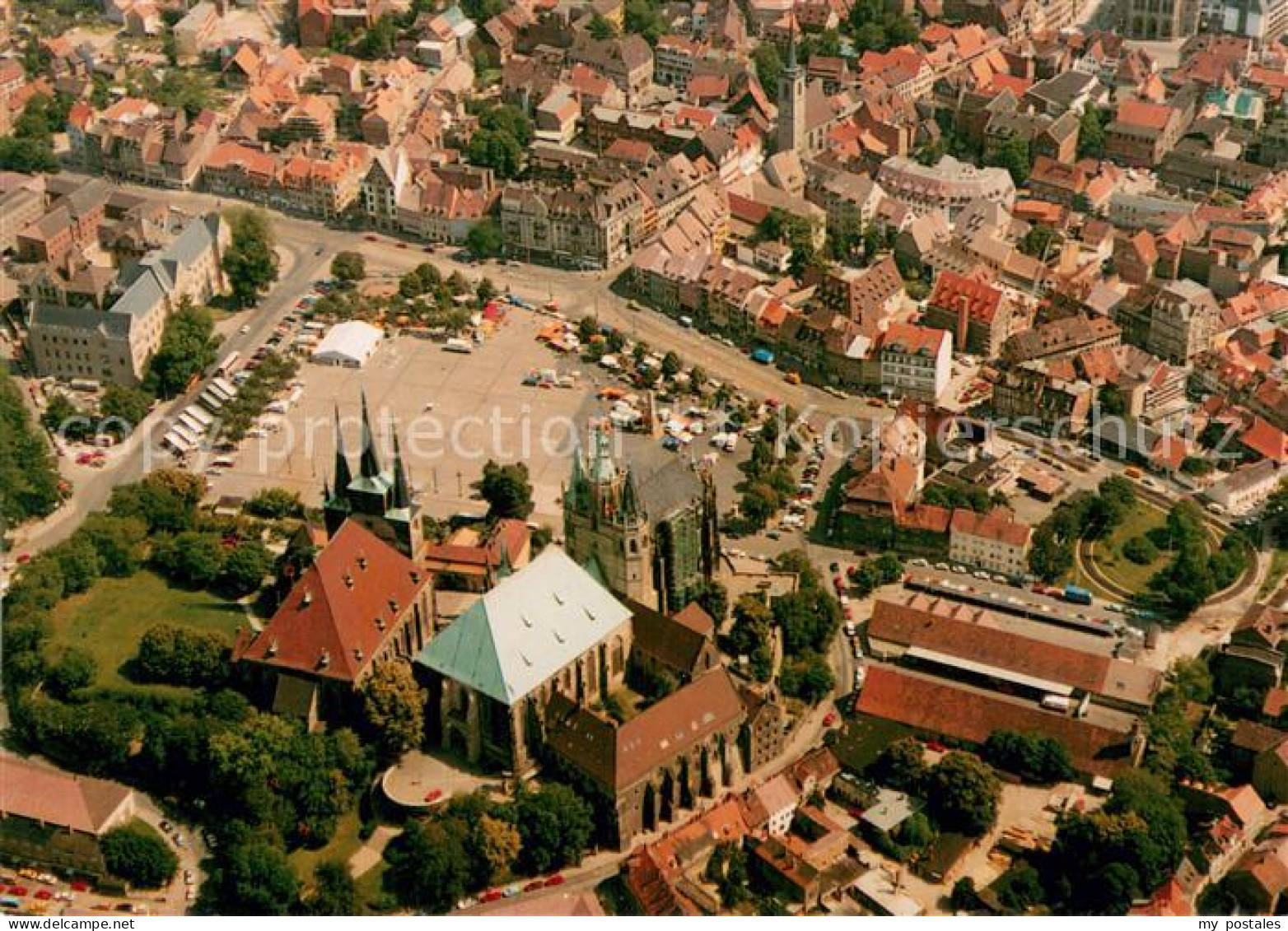 73681416 Erfurt Fliegeraufnahme Domplatz Mariendom Pfarrkirche Erfurt - Erfurt