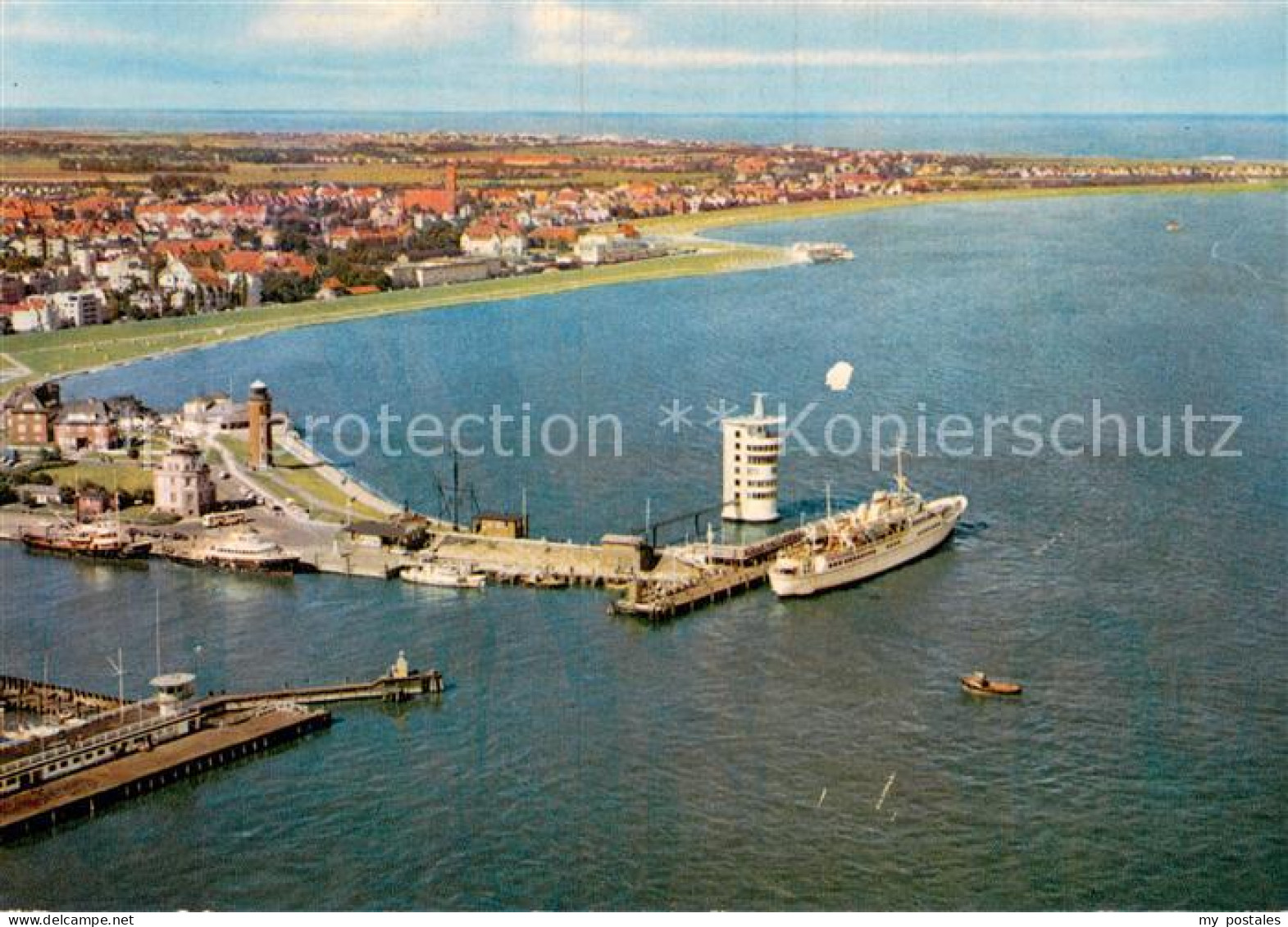 73681405 Cuxhaven Nordseebad Fliegeraufnahme Mit Hafen Leuchtturm Cuxhaven Nords - Cuxhaven