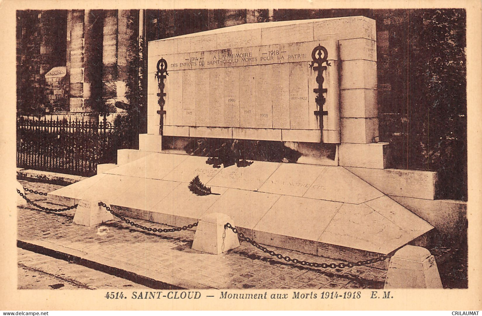 92-SAINT CLOUD MONUMENT AUX MORTS-N°T5081-H/0355 - Saint Cloud