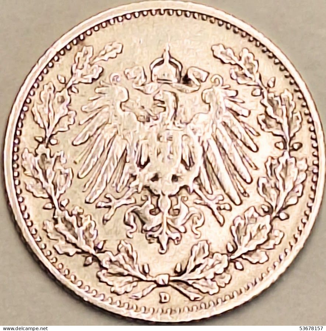 Germany Empire - 1/2 Mark 1906 D, KM# 17, Silver (#4424) - Autres – Europe