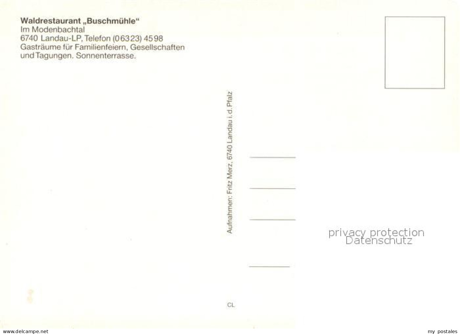 73680813 Landau Pfalz Waldrestaurant Buschmuehle Landau Pfalz - Landau