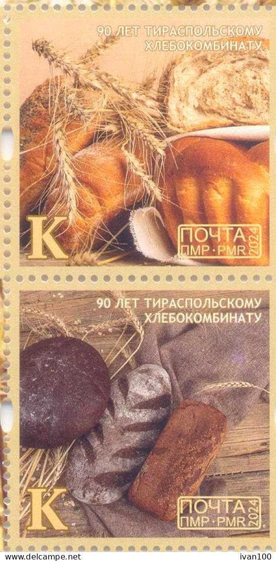 2024. Transnistria,  Bread Baking, 90th Anniv. Of The Tiraspol Bread Factory, 2v Perforated, Mint/** - Moldawien (Moldau)