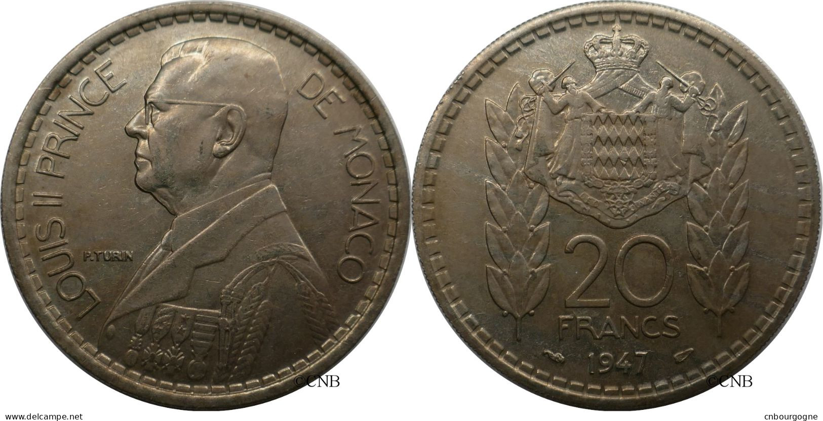 Monaco - Principauté - Louis II - 20 Francs 1947 - TTB+/AU50 - Mon6770 - 1922-1949 Louis II