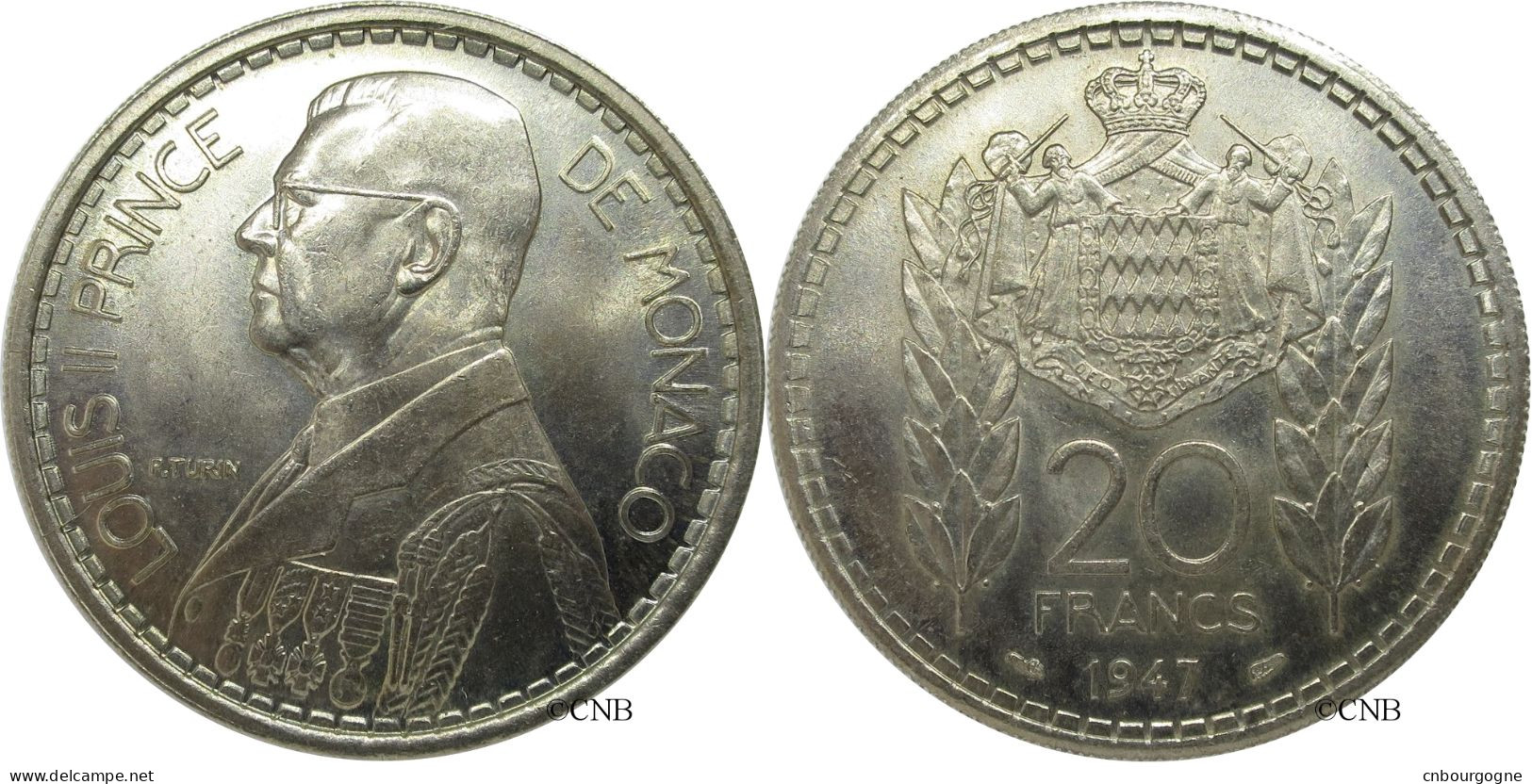 Monaco - Principauté - Louis II - 20 Francs 1947 - SUP+/MS62 - Mon2128 - 1922-1949 Louis II