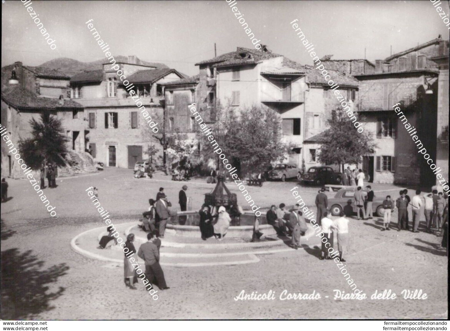 Ba697 Cartolina Anticoli Corrado Piazza Delle Ville Provincia Di  Roma Lazio - Other & Unclassified