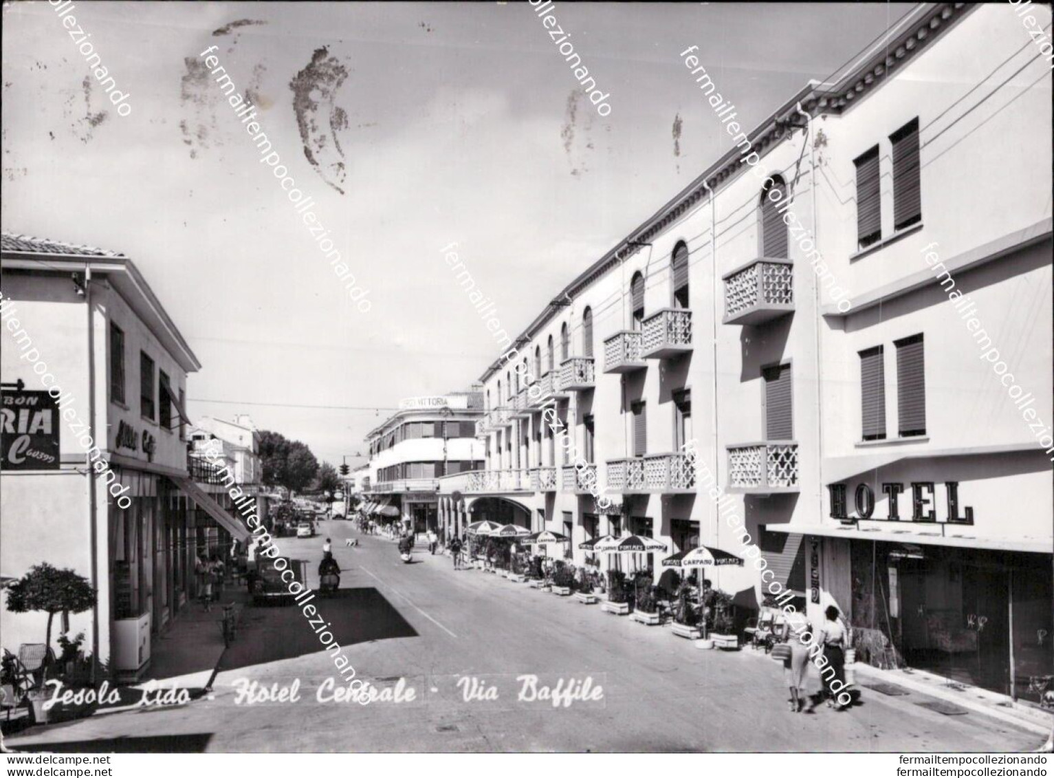 Ba714 Cartolina Jesolo Hotel Centrale Via Baffile Provincia Di Venezia Veneto - Venezia (Venice)