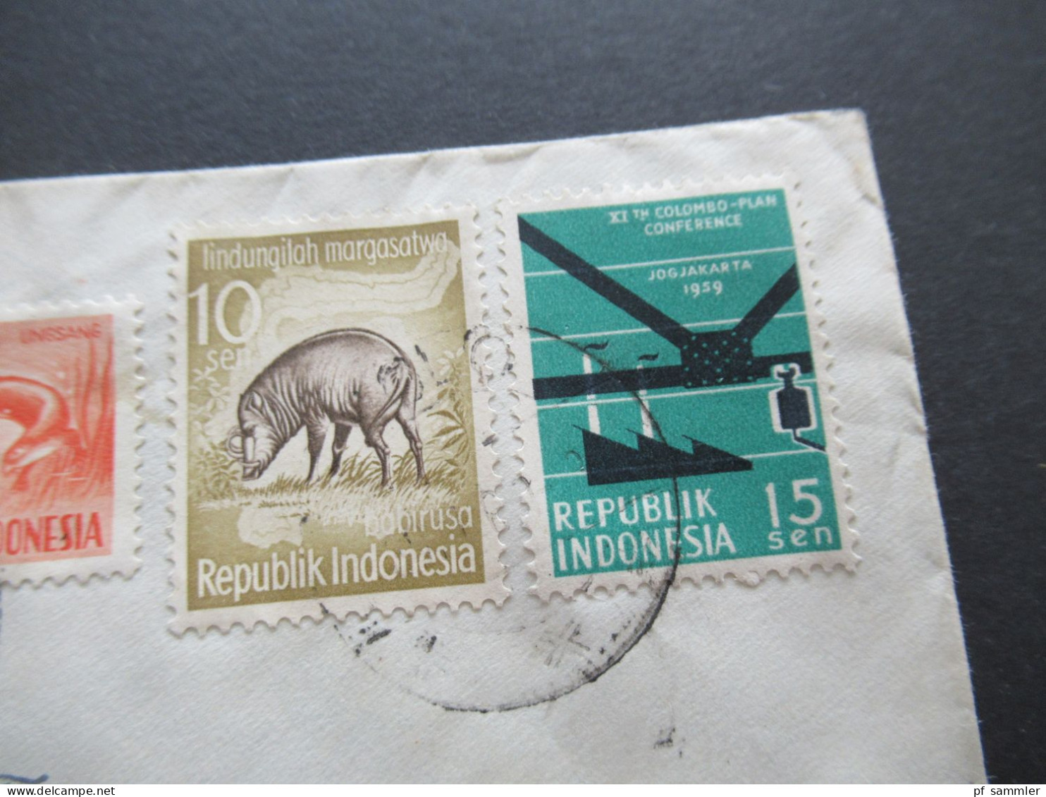 Asien Indonesien MiF Mit 5 Marken 1959 Java - CSR Stempel Pos Laut Sea Mail / Schiffspost / Übersee - Indonésie